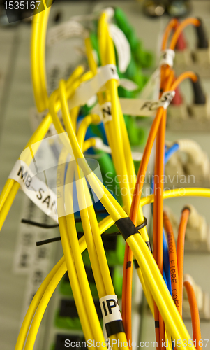 Image of Fiber cables connected to servers 