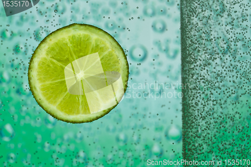 Image of lime with bubbles