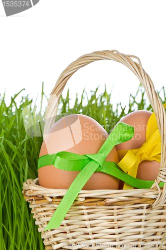 Image of basket with easter eggs