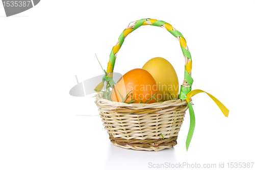 Image of basket with easter eggs