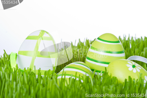 Image of easter eggs in grass