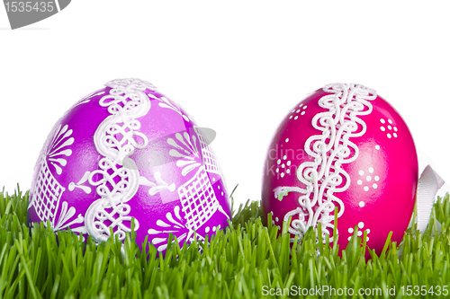 Image of easter eggs in grass