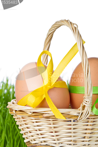 Image of basket with easter eggs