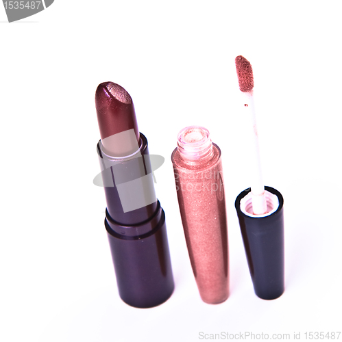 Image of lipstick with lip gloss