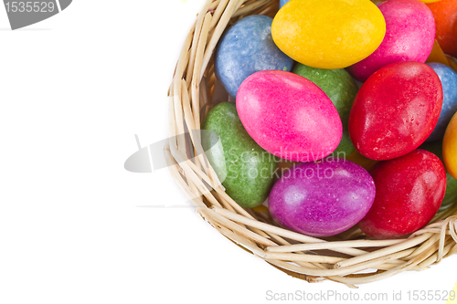 Image of colorful easter eggs in basket