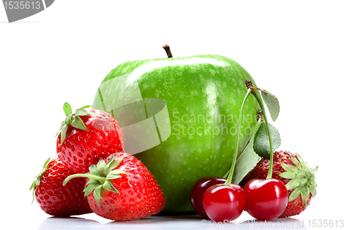 Image of Summer fresh fruits isolated on white