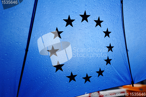 Image of Umbrella and European Union stars