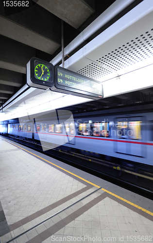 Image of Train in metro station, Vienna, Austria