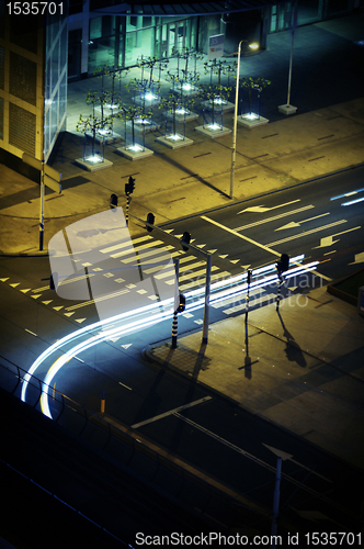 Image of Modern city infrastructure at night