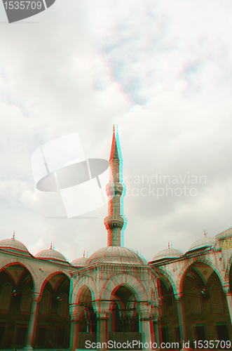 Image of Interior of Blue Mosque, Sultanhamet, Istanbul, Turkey 