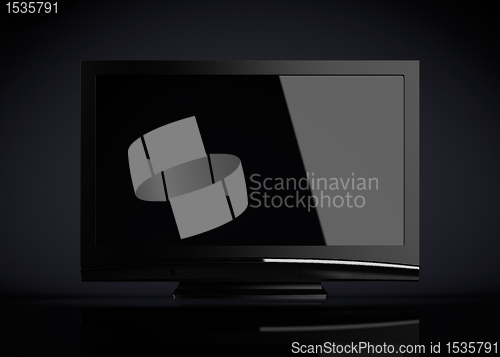 Image of Copyspaced plasma with soft shadow on a dark background