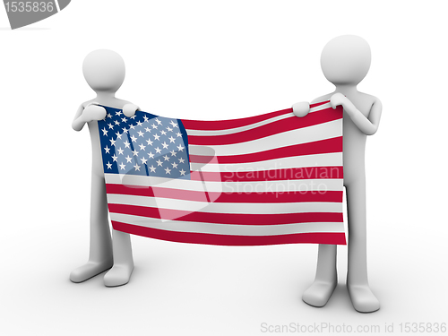 Image of Fourth of July: holding US flag