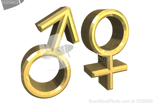 Image of Male and female sex symbols (3D)