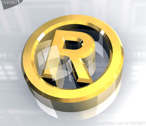 Image of Registered symbol in gold (3d) 