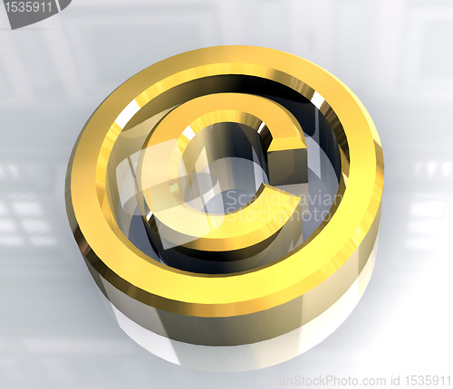 Image of copyright symbol in gold (3d) 