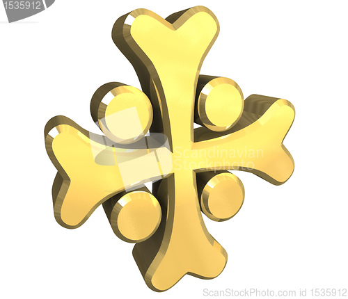 Image of armenian cross in gold - 3D