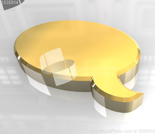 Image of toon icon symbol in gold (3D) 