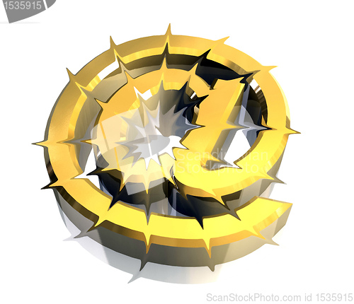 Image of email symbol in gold (3d)