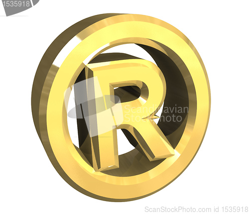 Image of Registered symbol in gold (3d)