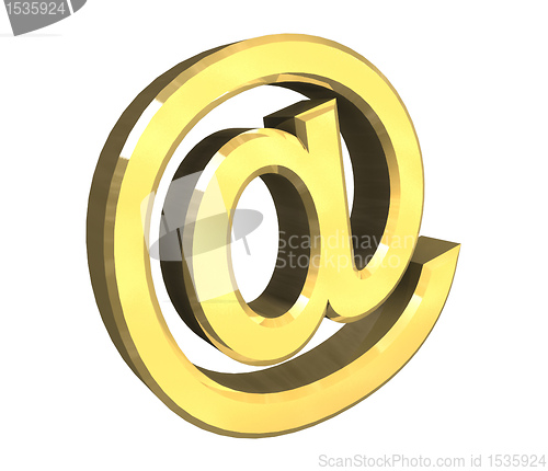 Image of email symbol in gold (3d) 
