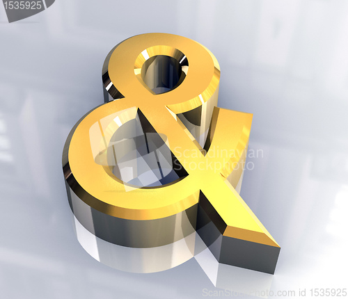 Image of email symbol in gold (3d)