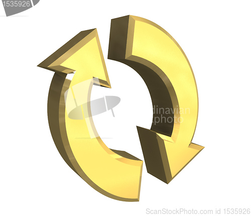 Image of arrows symbol in gold - 3D 