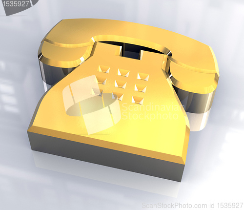 Image of phone symbol in gold - 3d