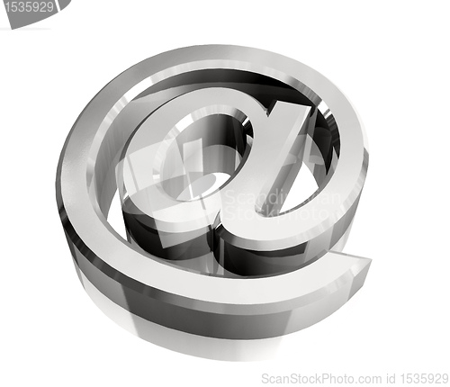 Image of mail symbol in silver (3d) 