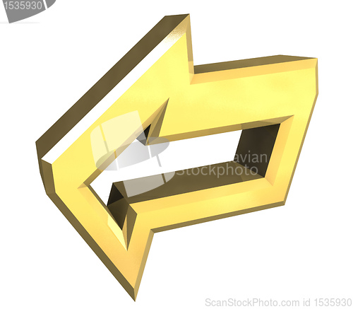 Image of arrow symbol in gold - 3D