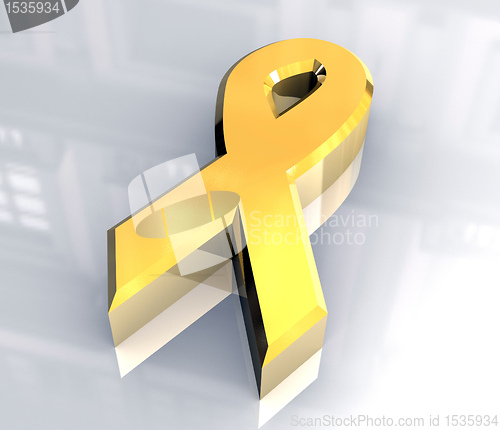 Image of aids hiv symbol in gold (3d) 