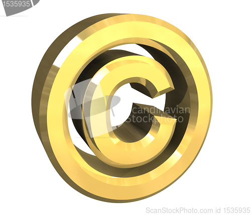 Image of copyright symbol in gold (3d)
