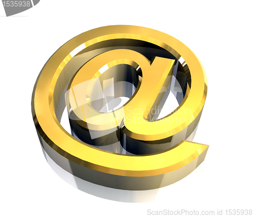 Image of email symbol in gold (3d)