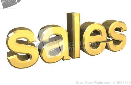Image of isolated sales symbol in gold - 3d 