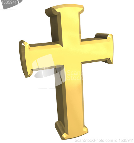 Image of cross in gold - 3D