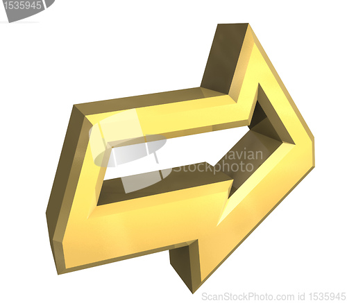 Image of arrow symbol in gold - 3D 