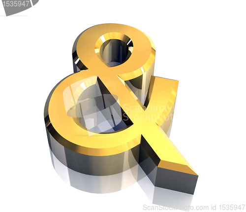 Image of and symbol in gold isolated (3d) 