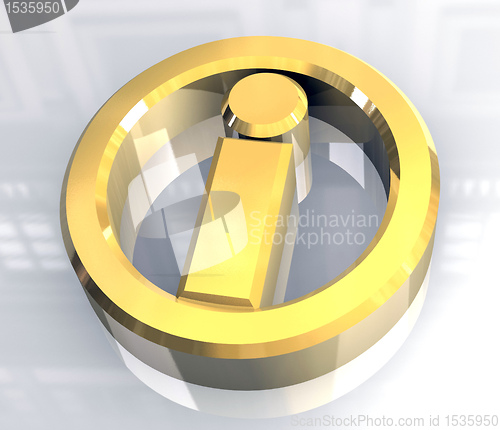 Image of info symbol in gold (3d) 