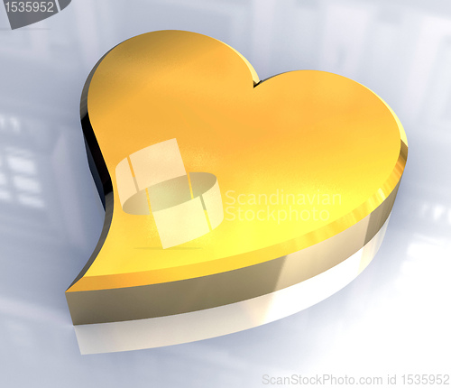 Image of golden heart (3D) 