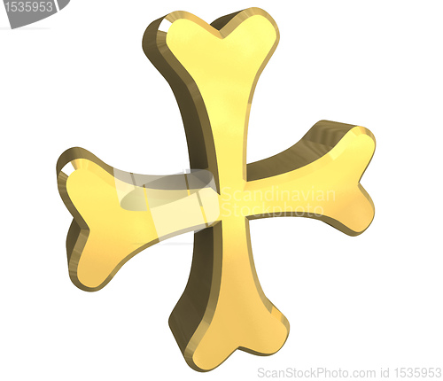 Image of armenian cross in gold - 3D