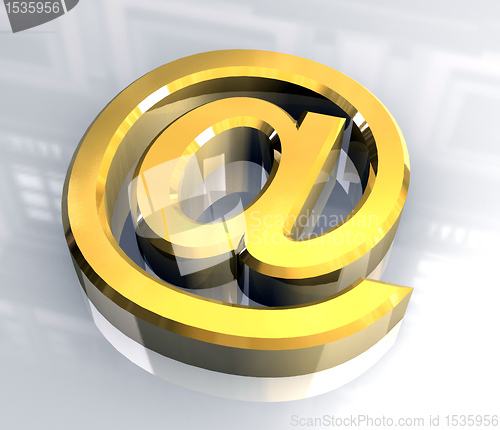 Image of email symbol in gold (3d)