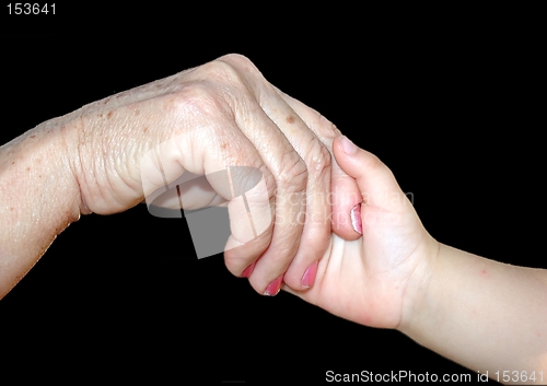 Image of Grandmother holding grandson’s hand