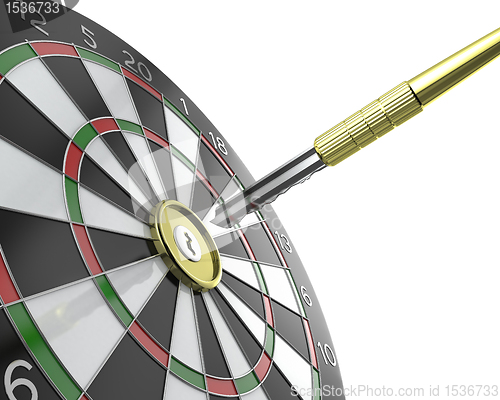 Image of Dartboard with keyhole in center with key on arrow