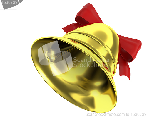 Image of Christmas bell with red ribbon