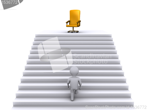 Image of Climbing stairs to earn the business position