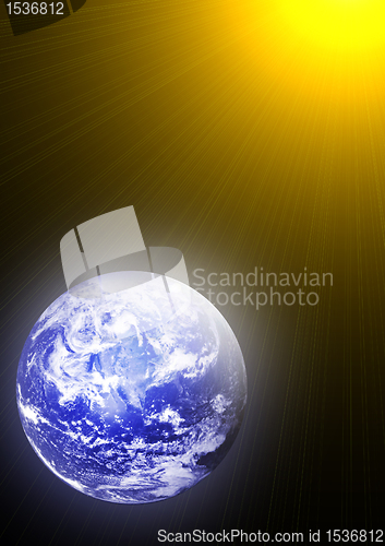 Image of earth and sun