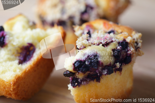 Image of Close up photo of Cupcake with blueberries