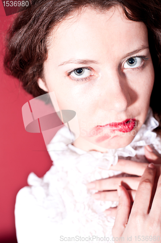 Image of woman with red lips 