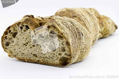 Image of Fresh german bread on light background