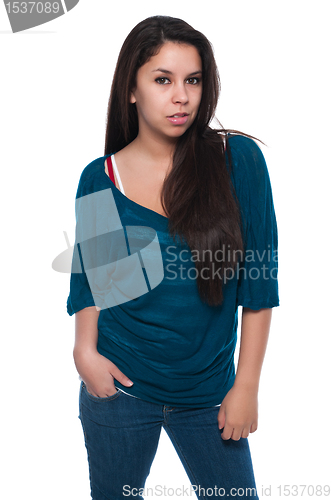 Image of Teal blouse