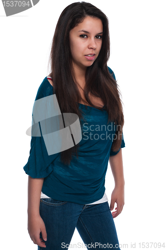 Image of Teal blouse